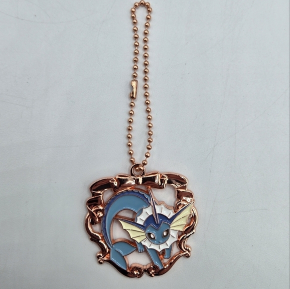 Pokemon Vaporeon Rose Gold Metal Bag Charm Keychain - Picture 2 of 7